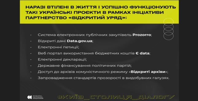 Українські проєкти в рамках Ініціативи "Партнерство "Відкритий Уряд"